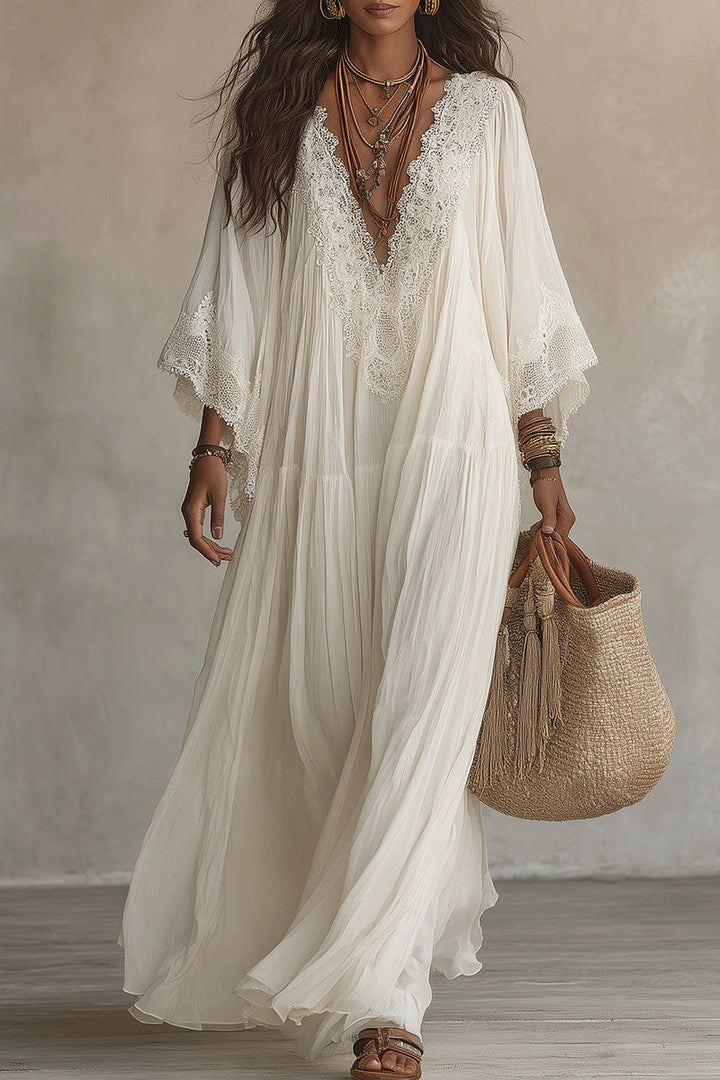Teodóra | Batwing Sleeve Maxi Dress