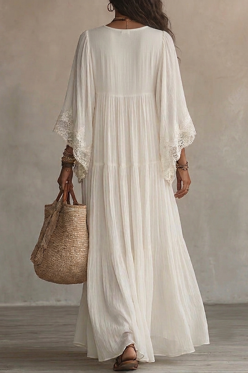 Teodóra | Batwing Sleeve Maxi Dress