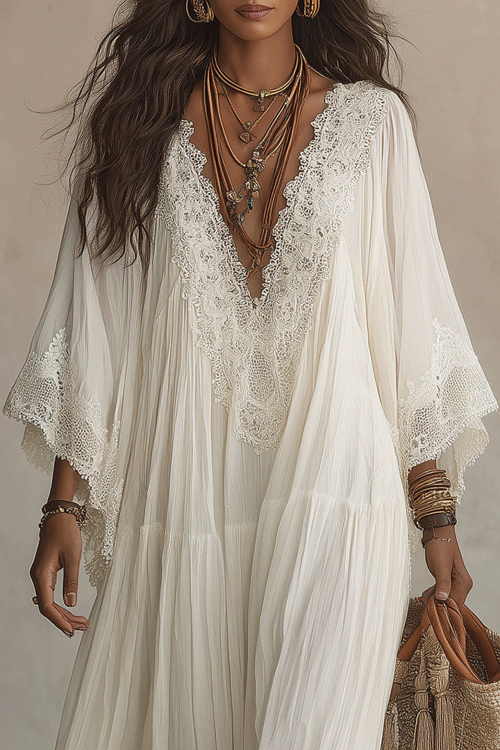 Teodóra | Batwing Sleeve Maxi Dress