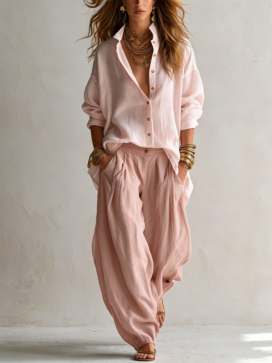 Relaxed Outfit Featuring a Shirt and Balloon Pants