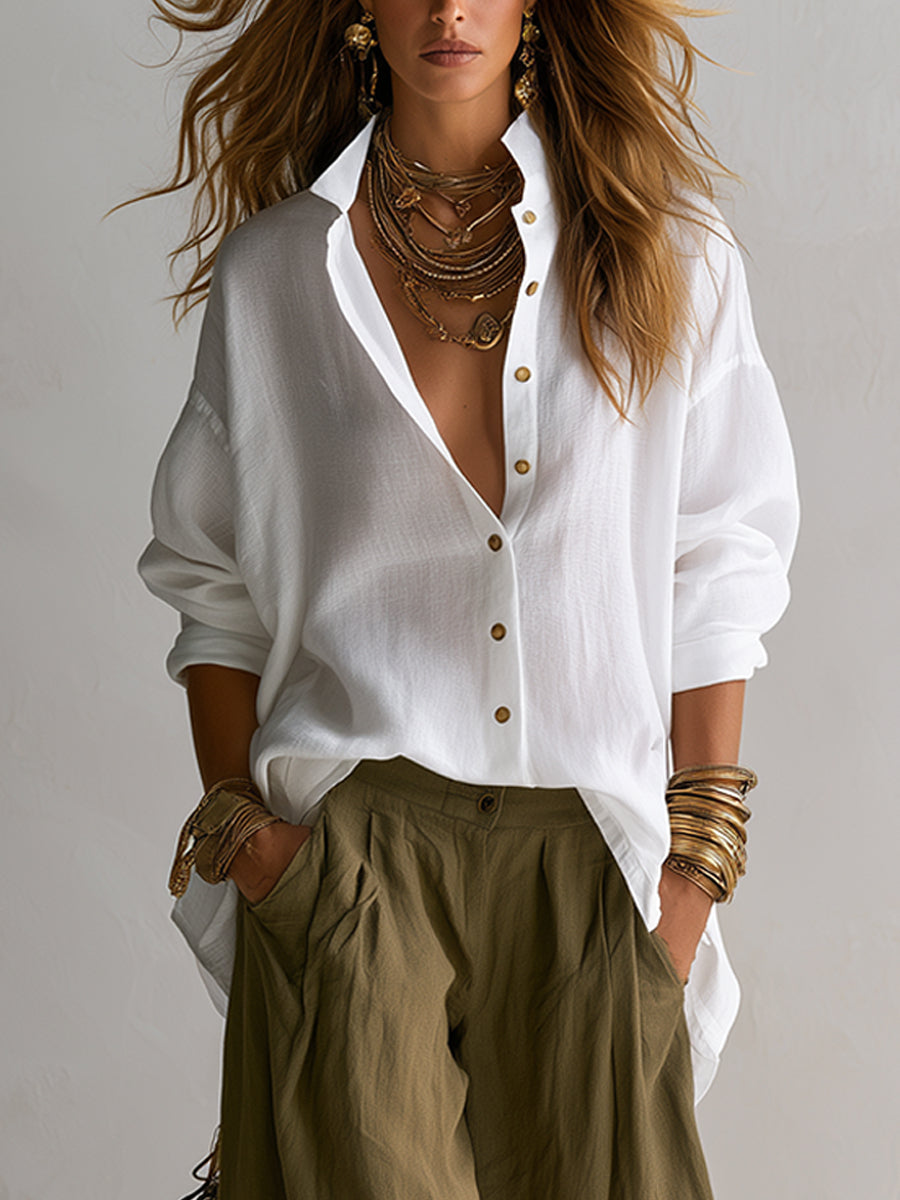 Relaxed Outfit Featuring a Shirt and Balloon Pants