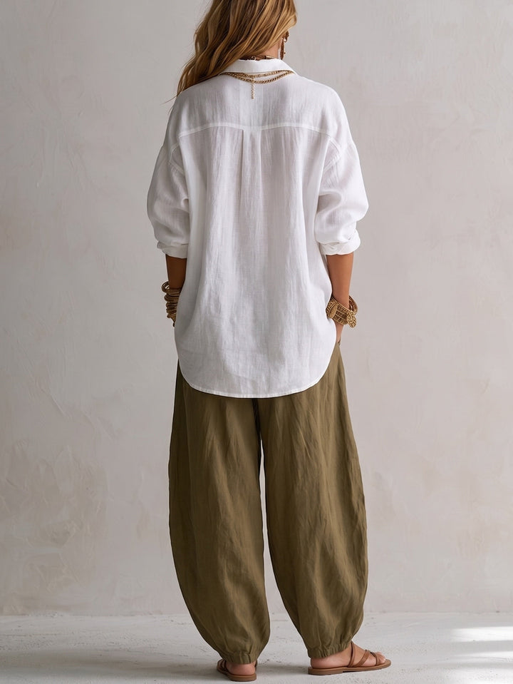 Relaxed Outfit Featuring a Shirt and Balloon Pants