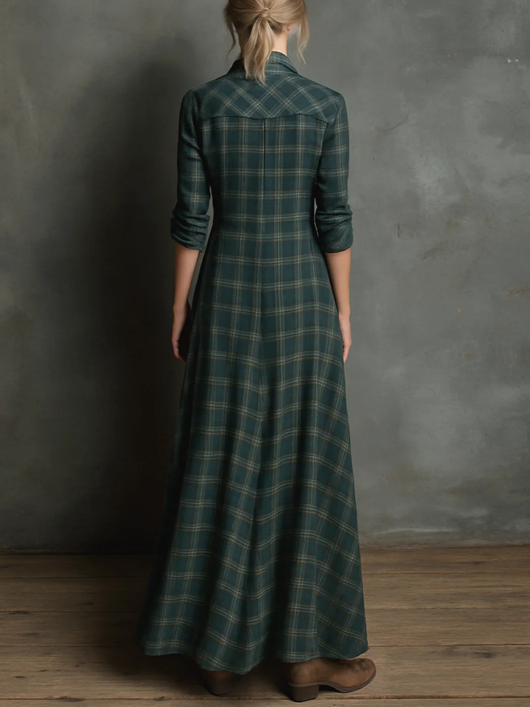 Ernestína | Plaid Maxi Shirt Dress