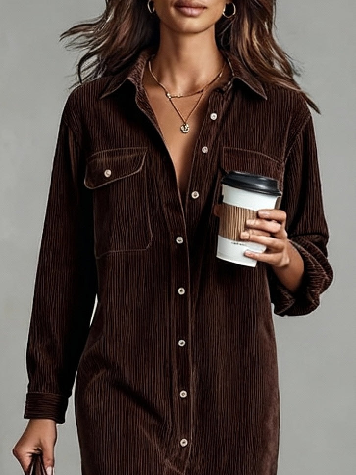 Eugénia | Midi Dress Featuring Pockets and Button Closure