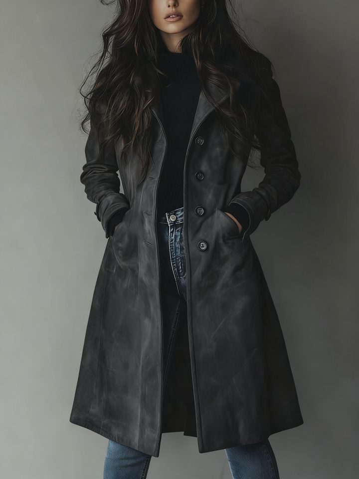 Classic Suede Trench Coat