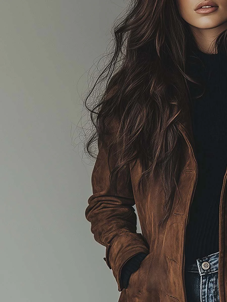 Classic Suede Trench Coat