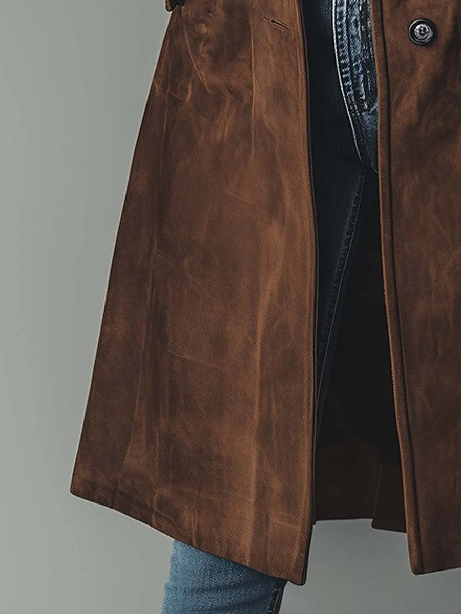 Classic Suede Trench Coat