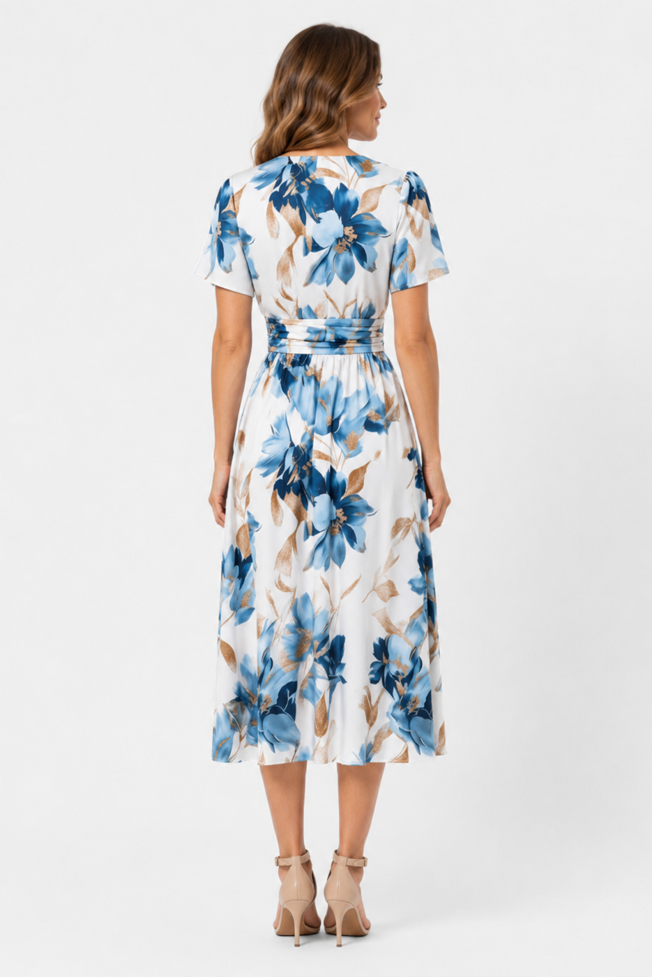 Zara | Ruffled Waist Floral Midi Wrap Dress