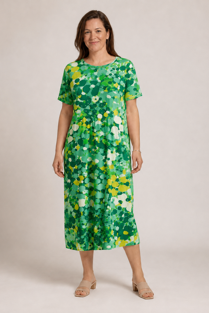 Valéria | Floral Midi Dress with Pockets - Relaxed Fit