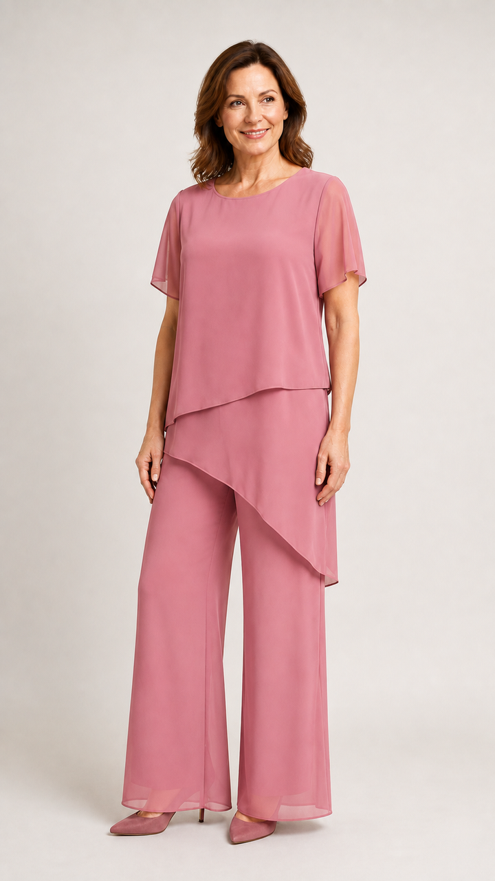 Chic Women's Ensemble with a Graceful Silhouette