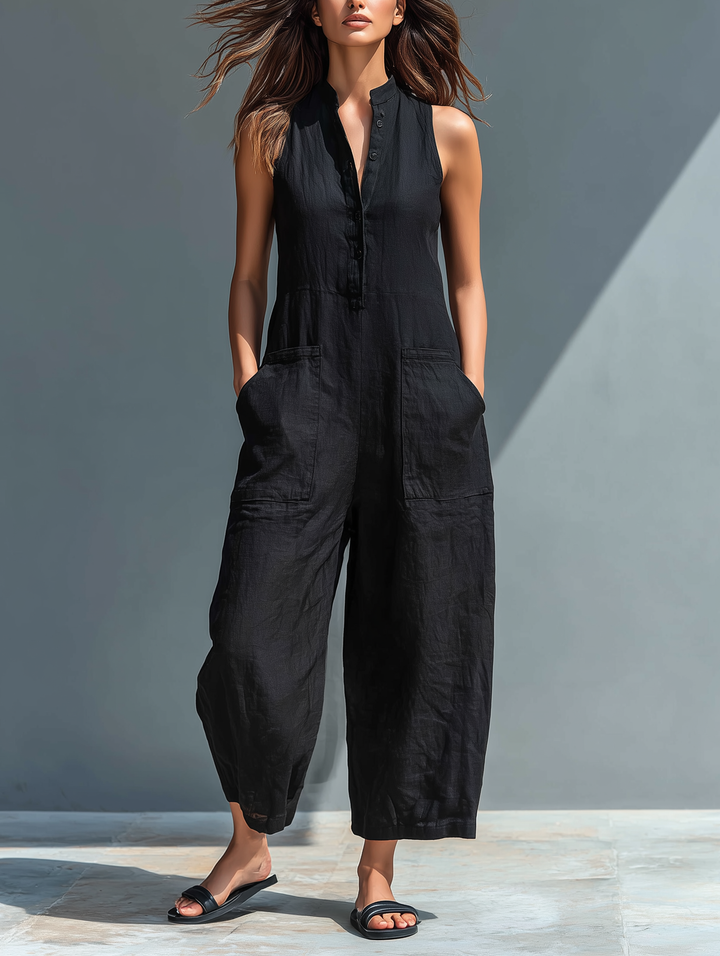 Brisa | Comfortable Sleeveless Jumpsuit with Front Buttons