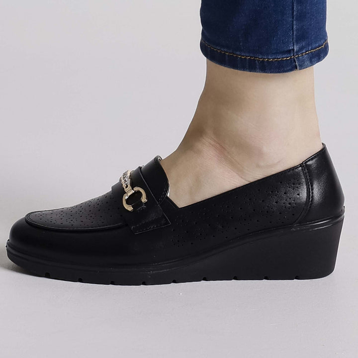 Black Elevated Platform Loafers