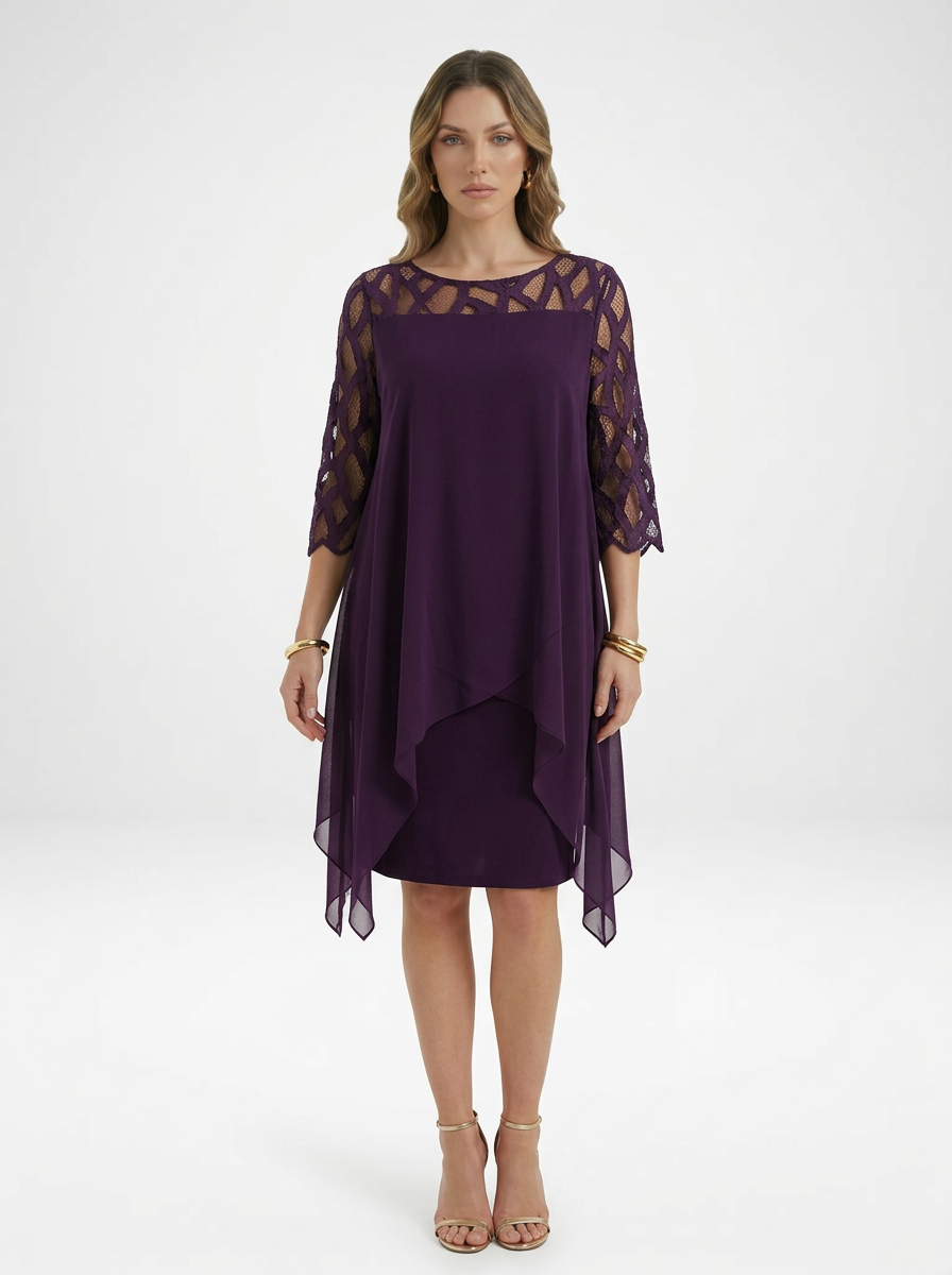 Timea | Layered Overlay Midi Dress