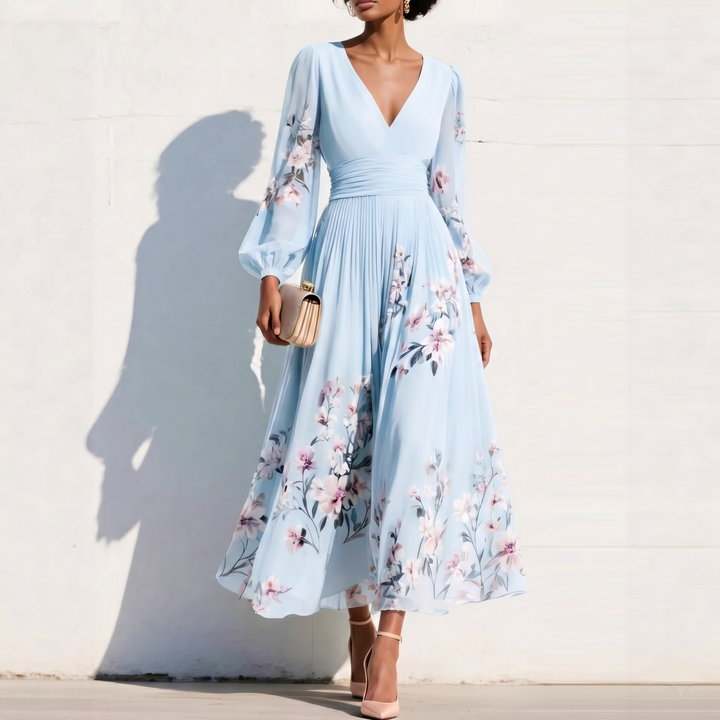 Denise | Midi Dress Featuring Balloon Sleeves