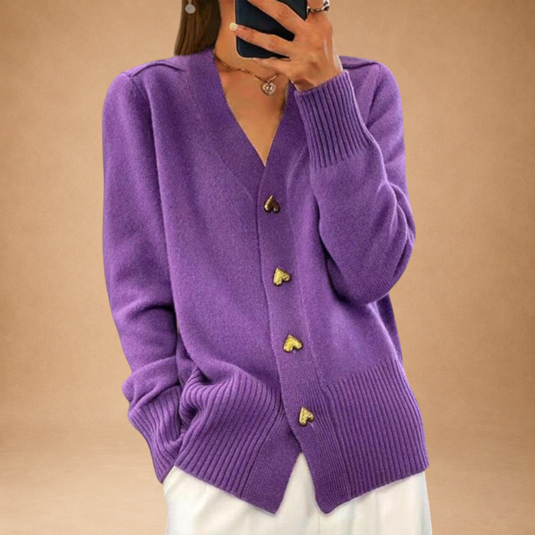 Marij – Women's V-Neck Sweater in Vintage Style