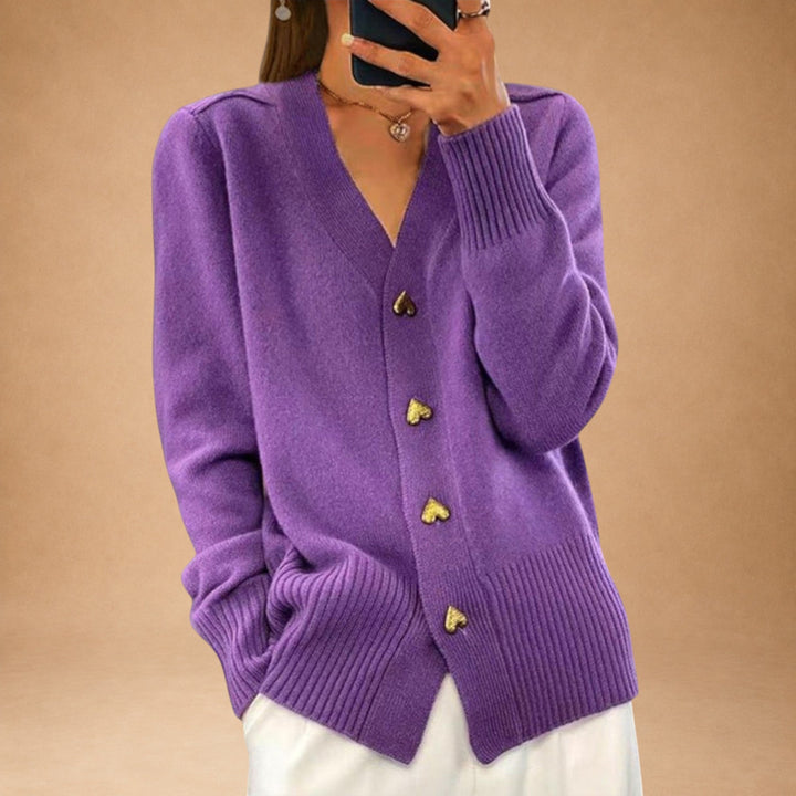 Marij – Women's V-Neck Sweater in Vintage Style
