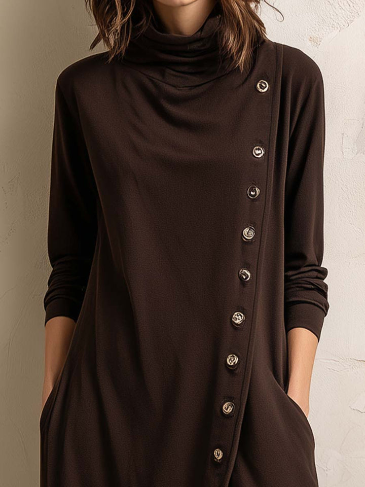 Bohemian Midi Dress Featuring Side Button Detail