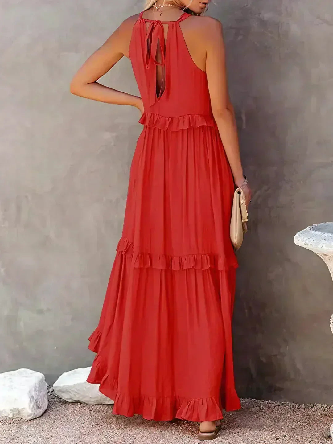 Long Dress in Coral Colour