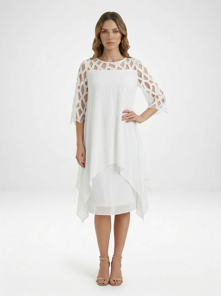 Timea | Layered Overlay Midi Dress