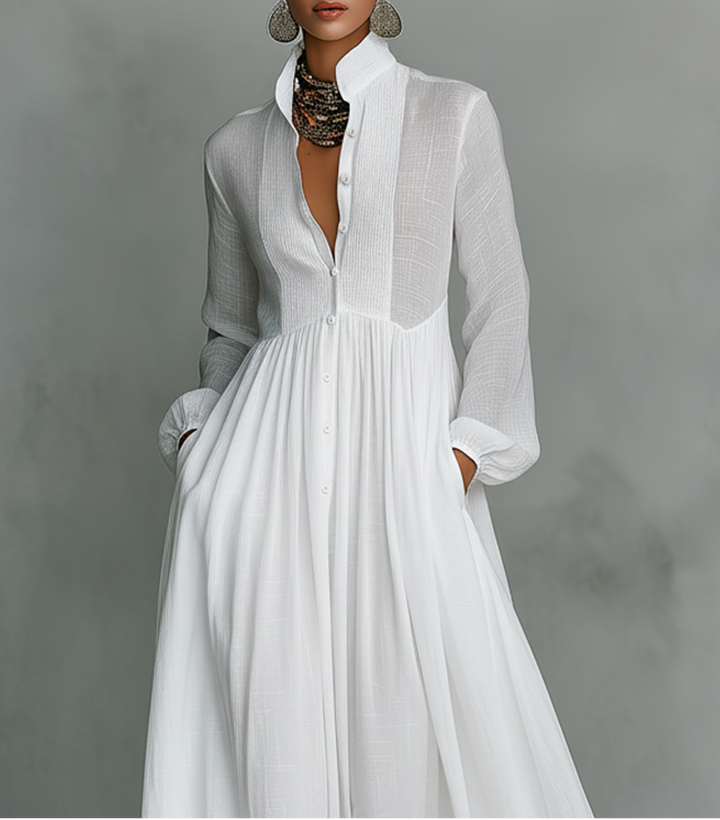 Selena | Long Dress with Front Buttons