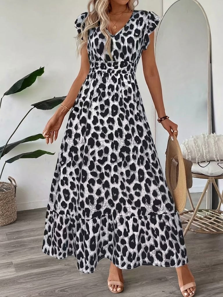 Candela | Long Baroque Dress with V Neckline