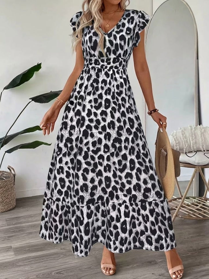 Candela | Long Baroque Dress with V Neckline