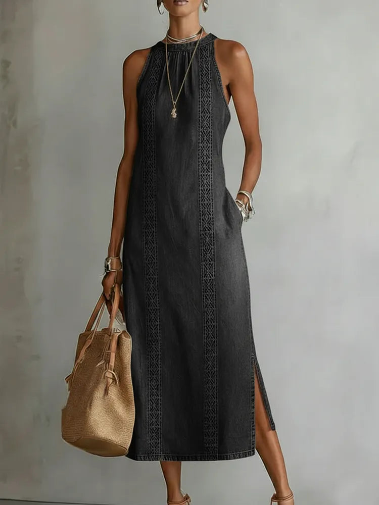 Júlia - Vintage Lace Denim Dress
