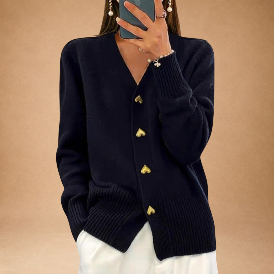 Marij – Women's V-Neck Sweater in Vintage Style