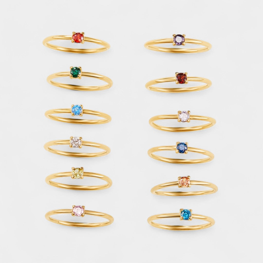 Iphigenia - Gold Rings with Birthstone