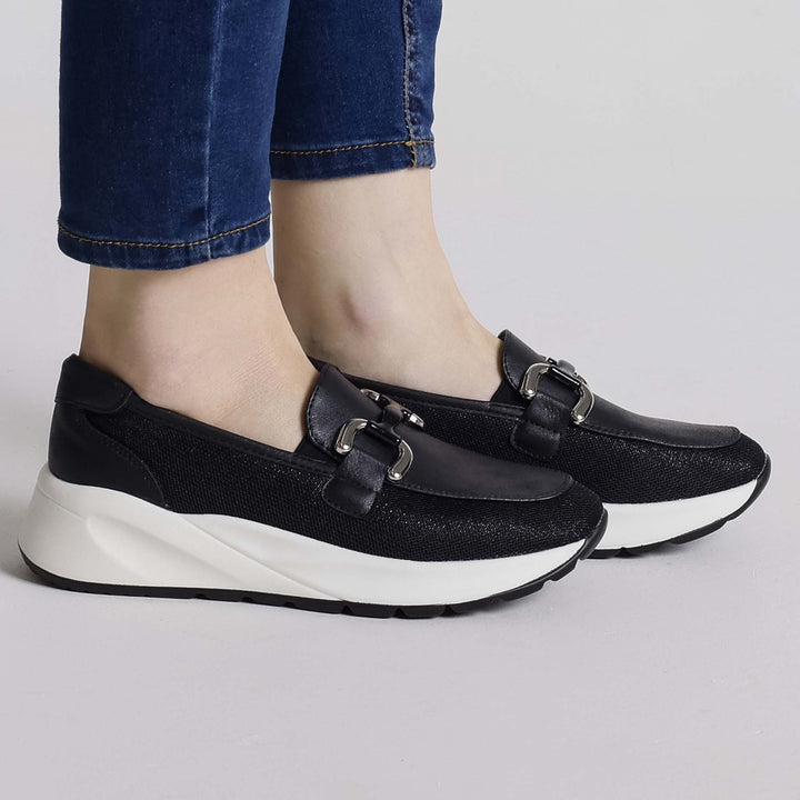 Comfortable Platform Black Loafers