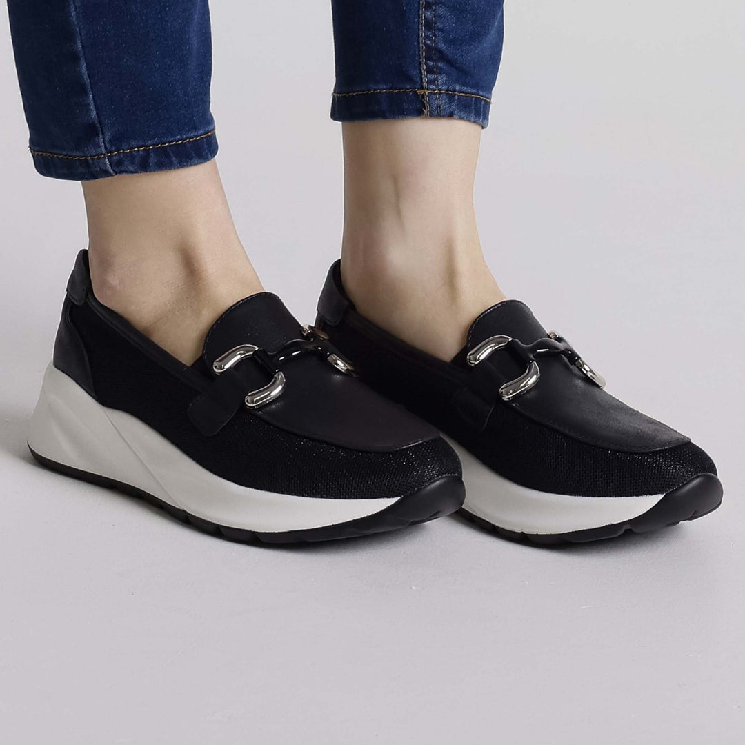 Comfortable Platform Black Loafers