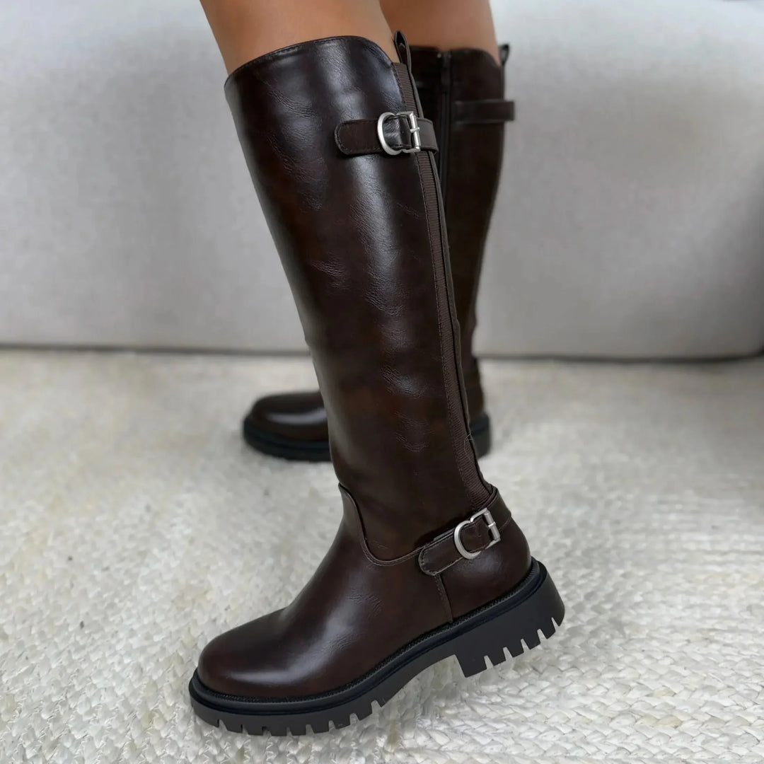 High-Design Elastic Boots with Dual Fastening