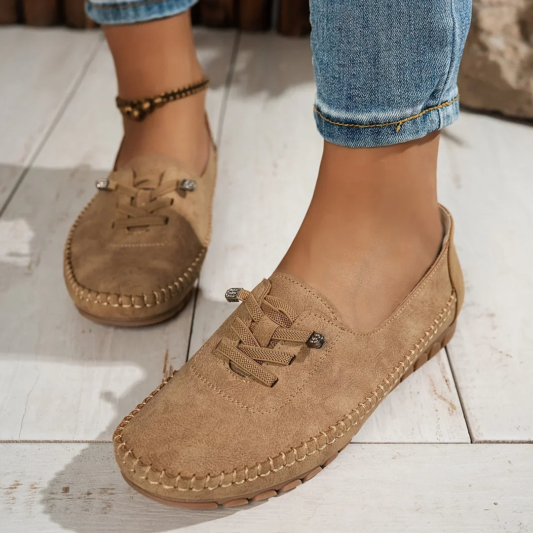 Women’s Anatomically Designed Moccasins with Elegant Stitch Detail