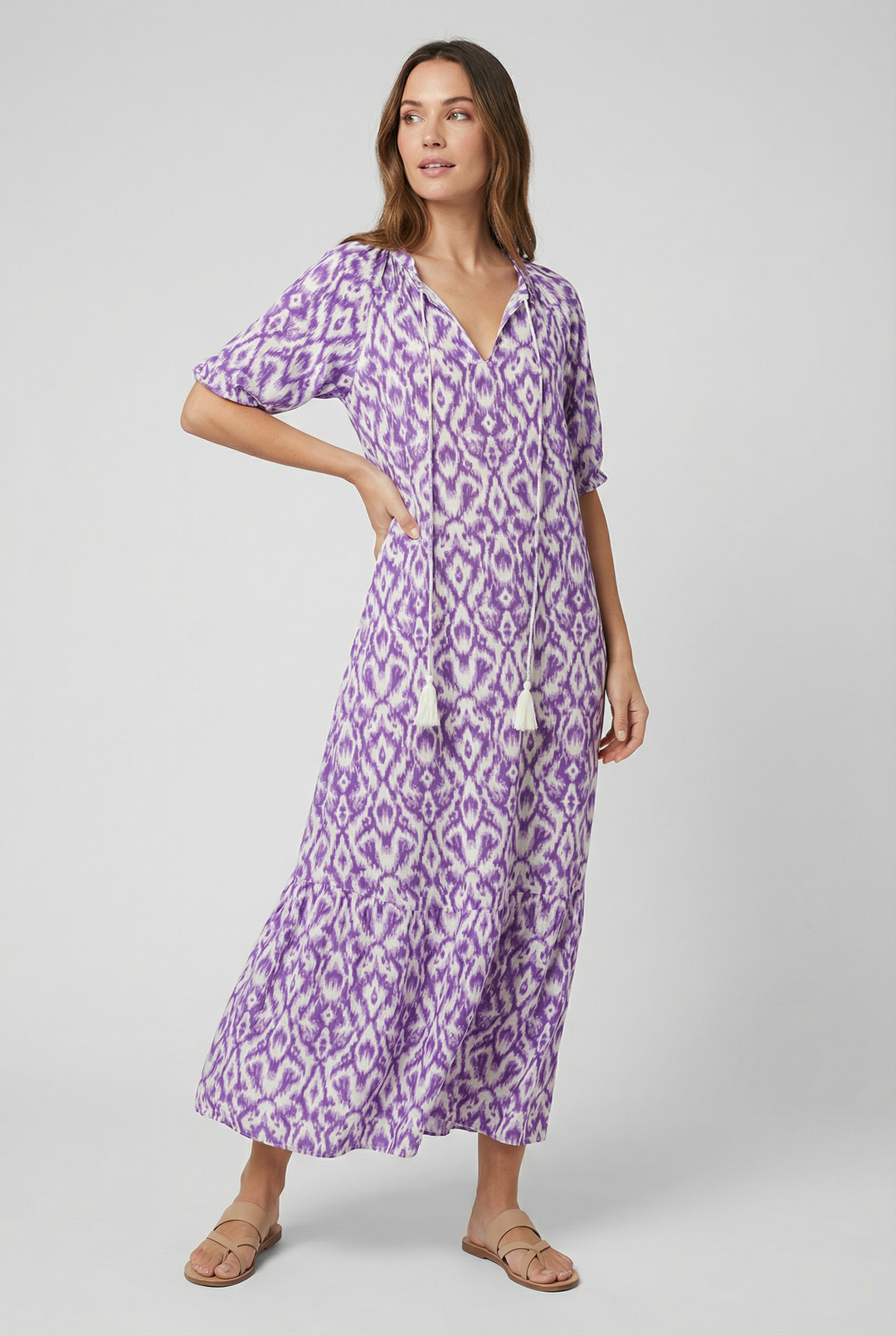 Denisa | V-Neck Floral Maxi Dress