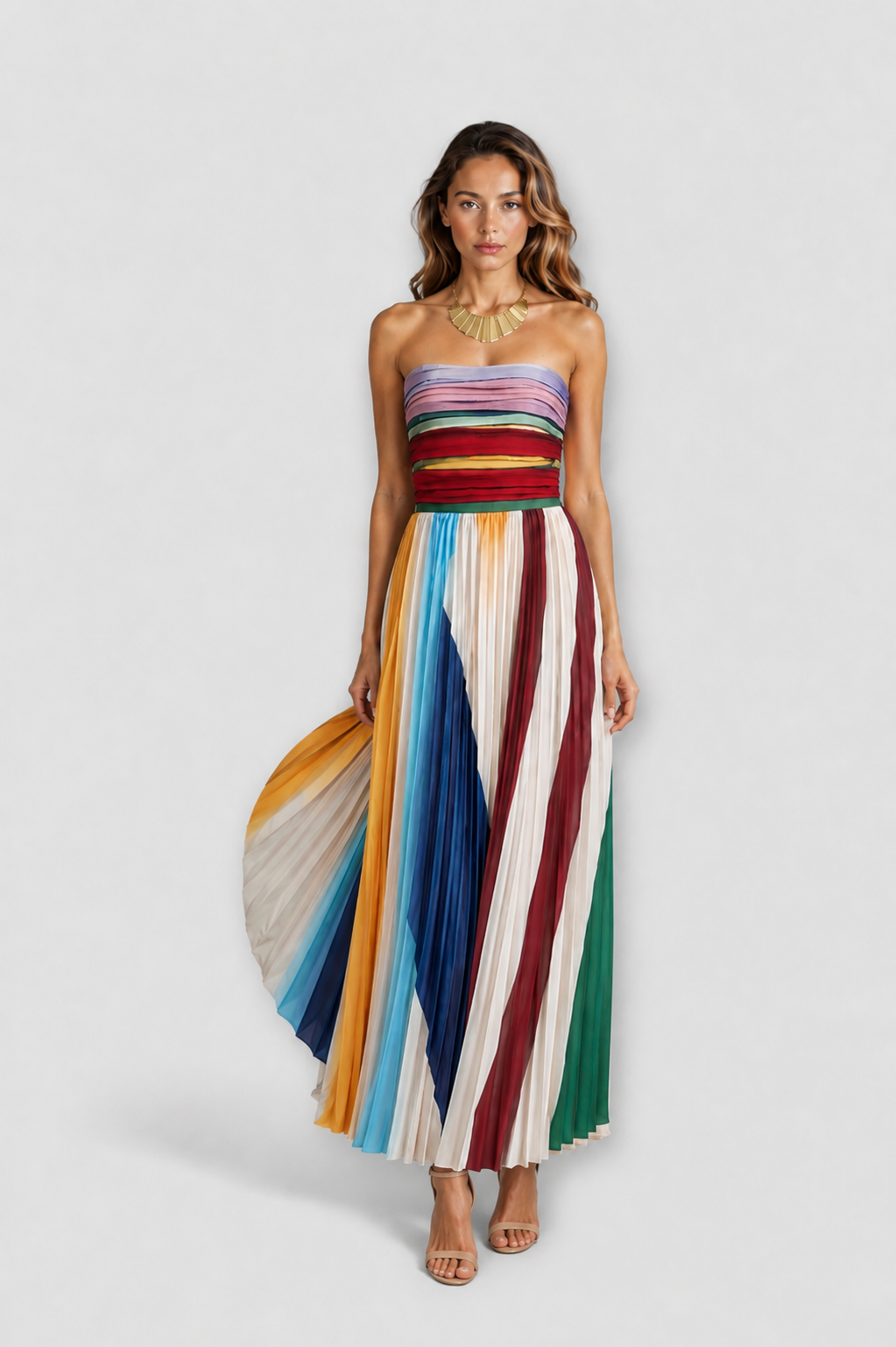Celina | Elegant Pleated Maxi Dress