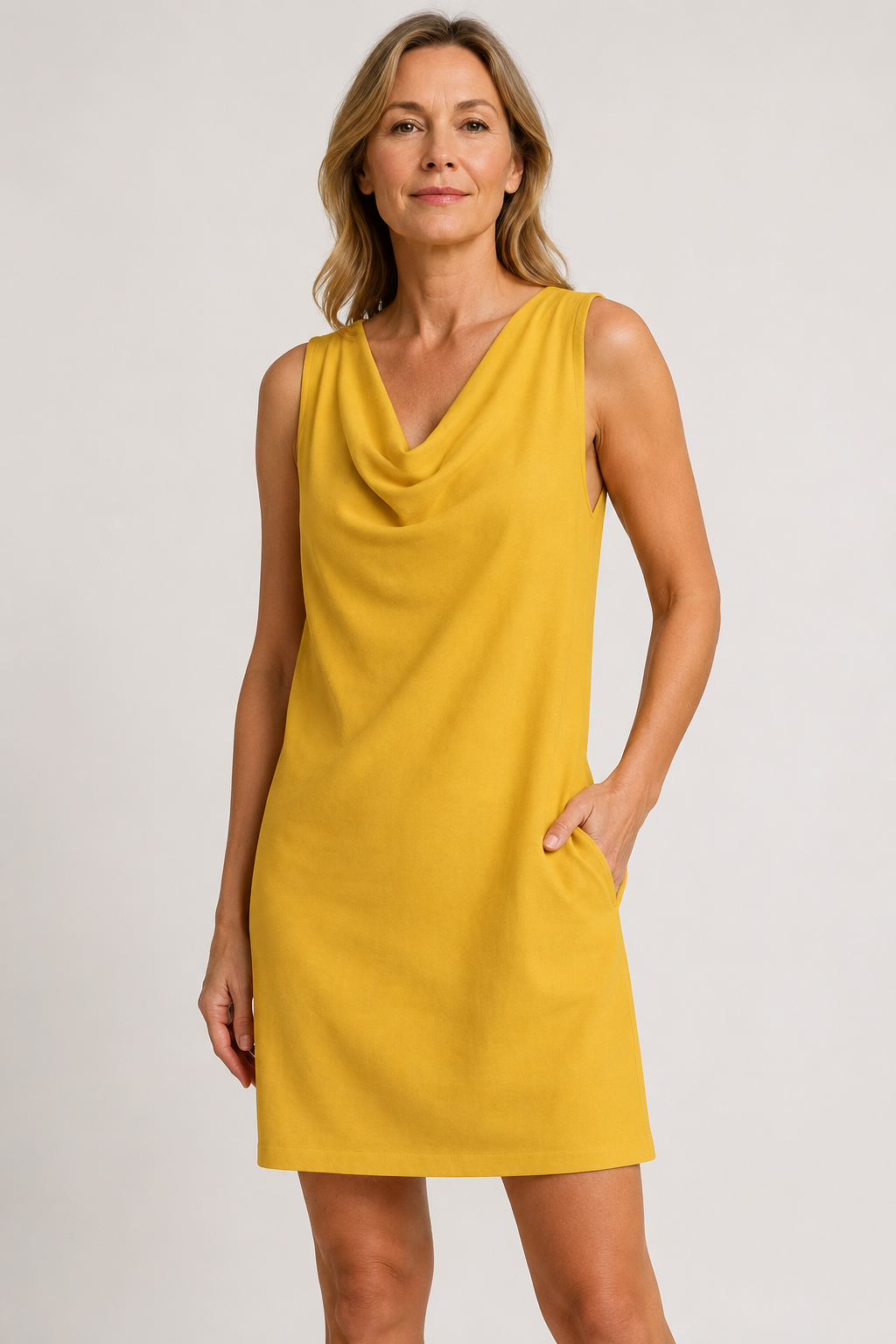 Miroslava | Draped Neckline Short Dress