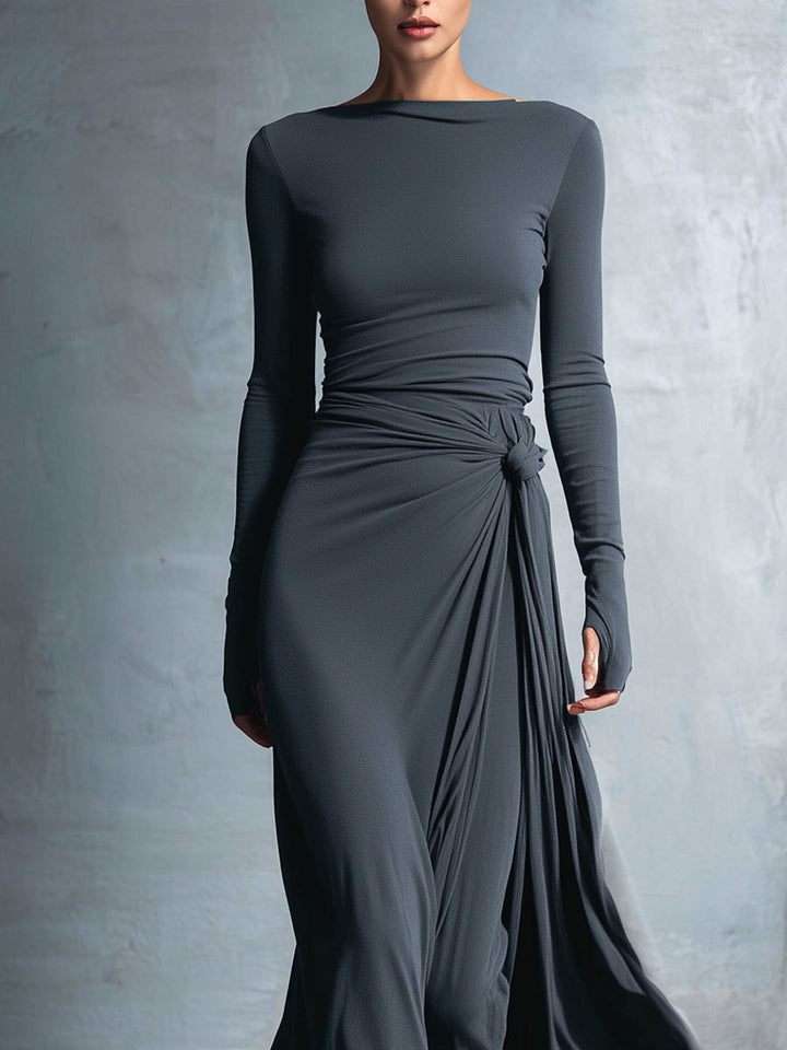 Octavia | Side Tie Wrap Maxi Dress