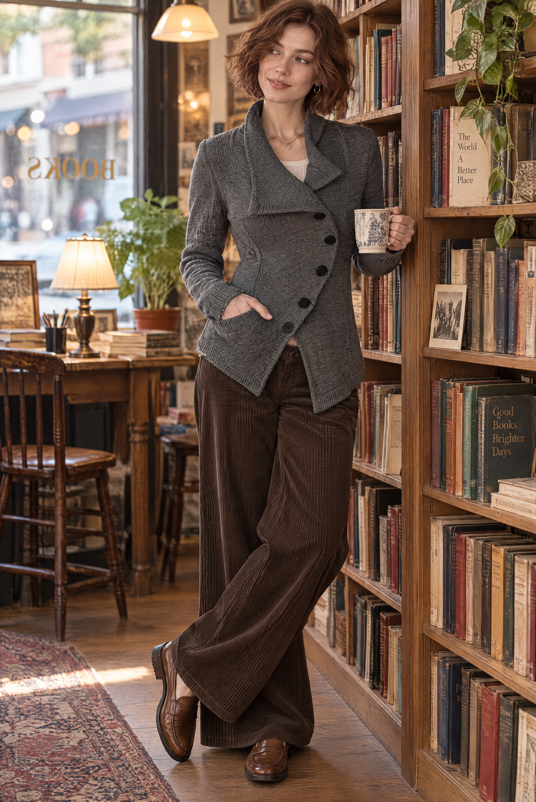 Retro Asymmetrical Knit Cardigan