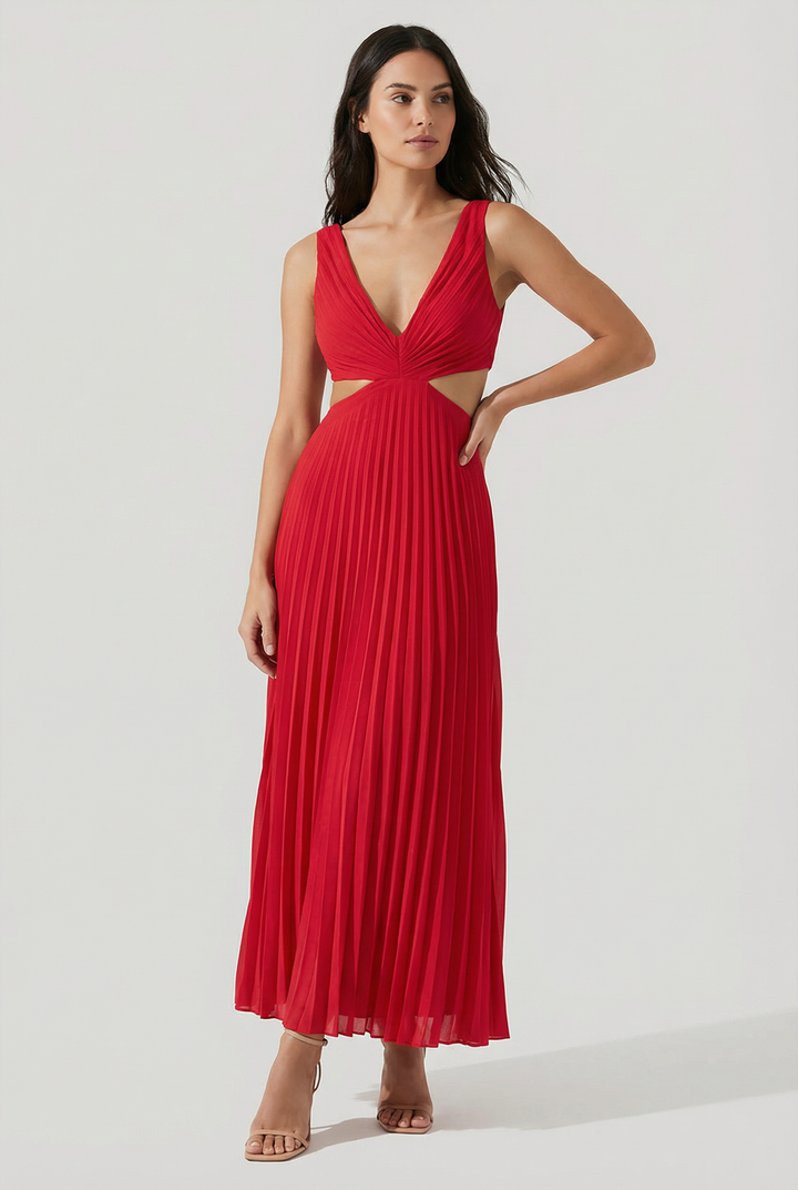 Karina | Chic Pleated Maxi Gown
