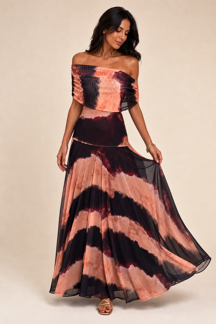 Sofia | Off-Shoulder Maxi Dress with Elegant Draping