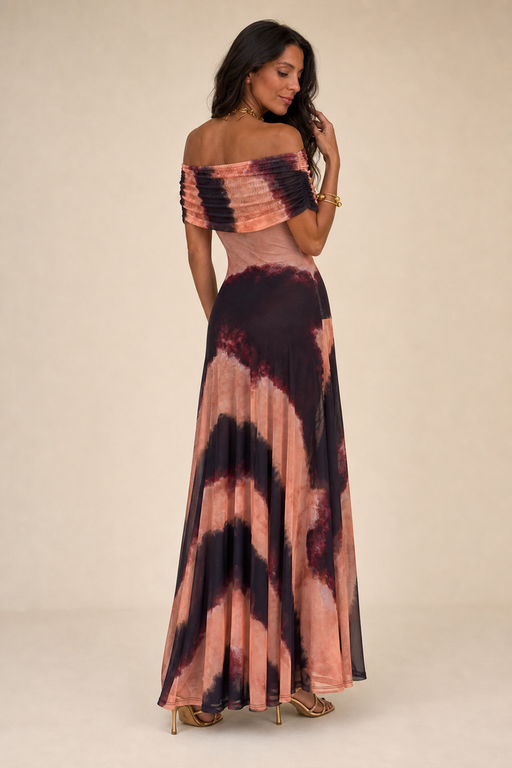 Sofia | Off-Shoulder Maxi Dress with Elegant Draping