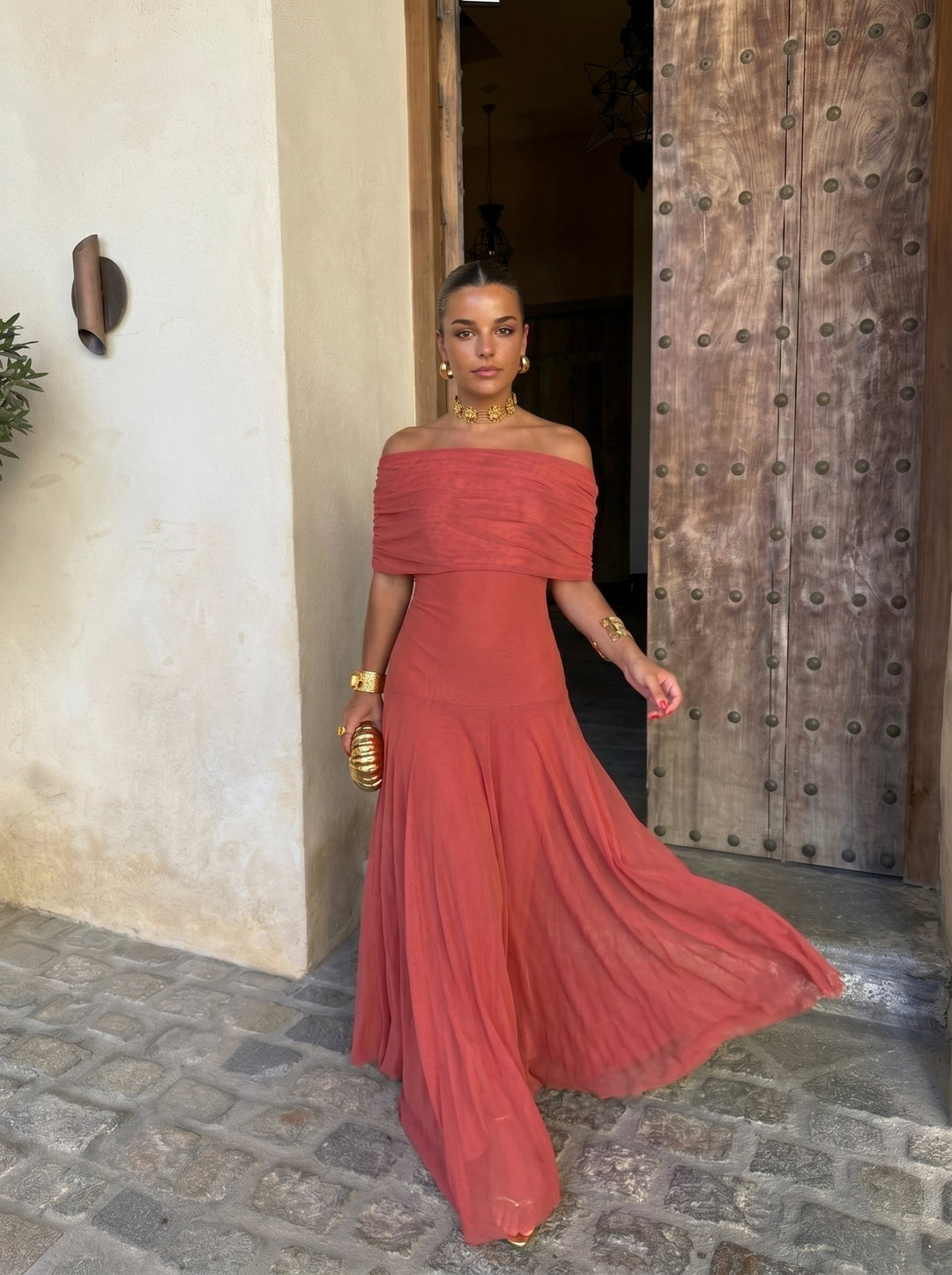 Silves - Long Dress Terracotta Toledo