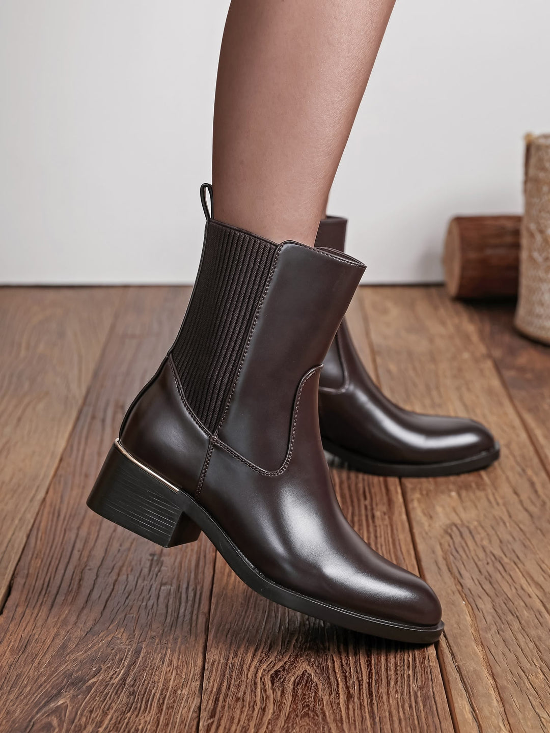 Glossy Chelsea Ankle Boots