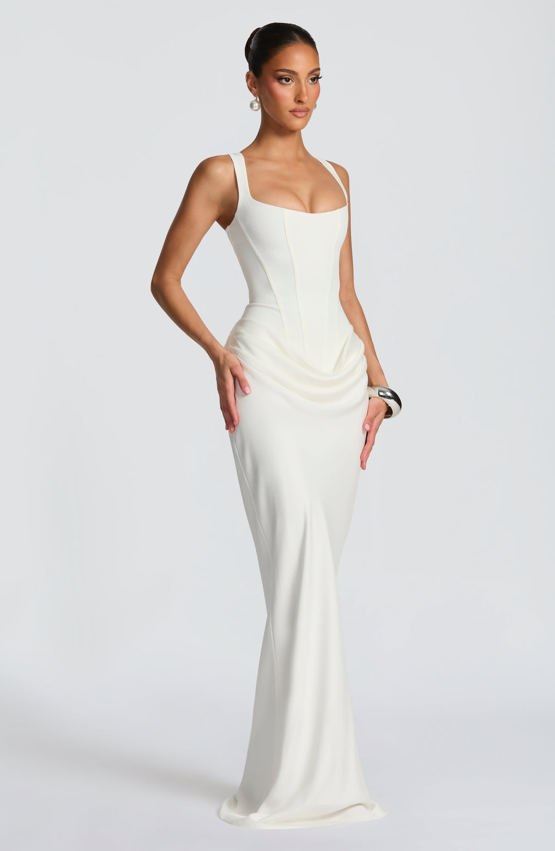 Romina | Square Neck Maxi Dress with Delicate Straps