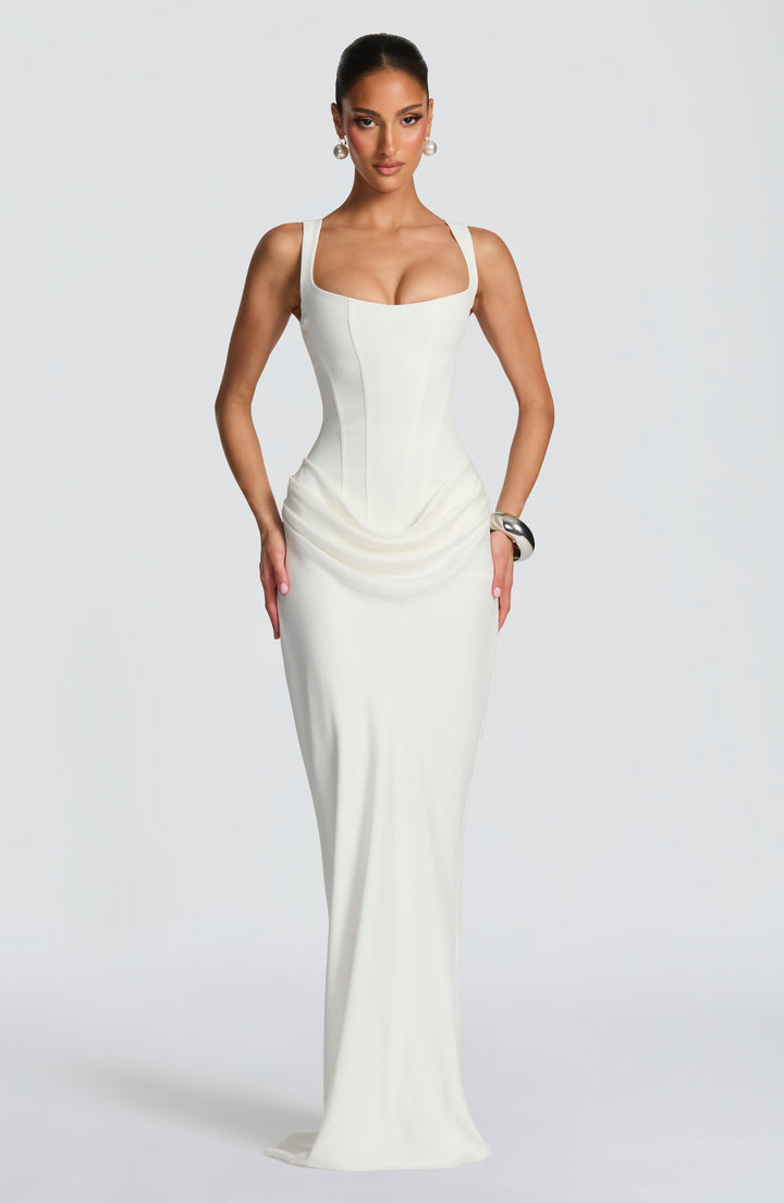 Romina | Square Neck Maxi Dress with Delicate Straps