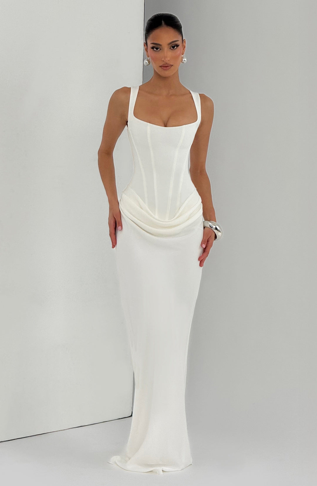 Romina | Square Neck Maxi Dress with Delicate Straps