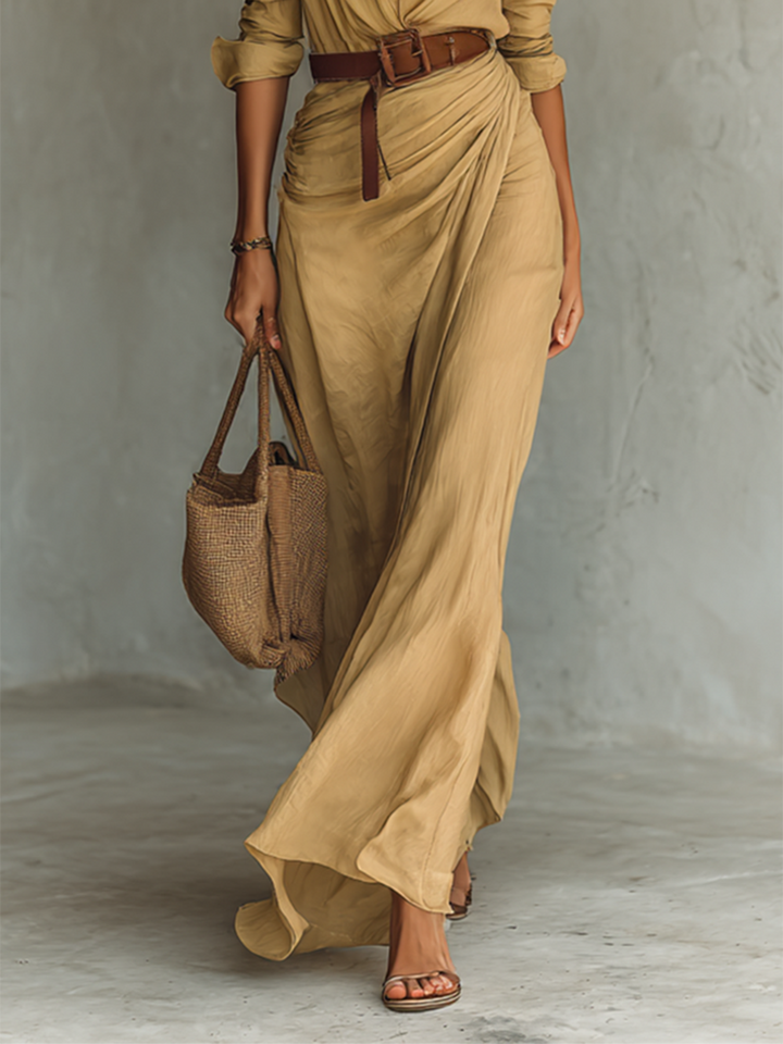 Genevieve | Relaxed Maxi Dress Featuring a Lapel Collar