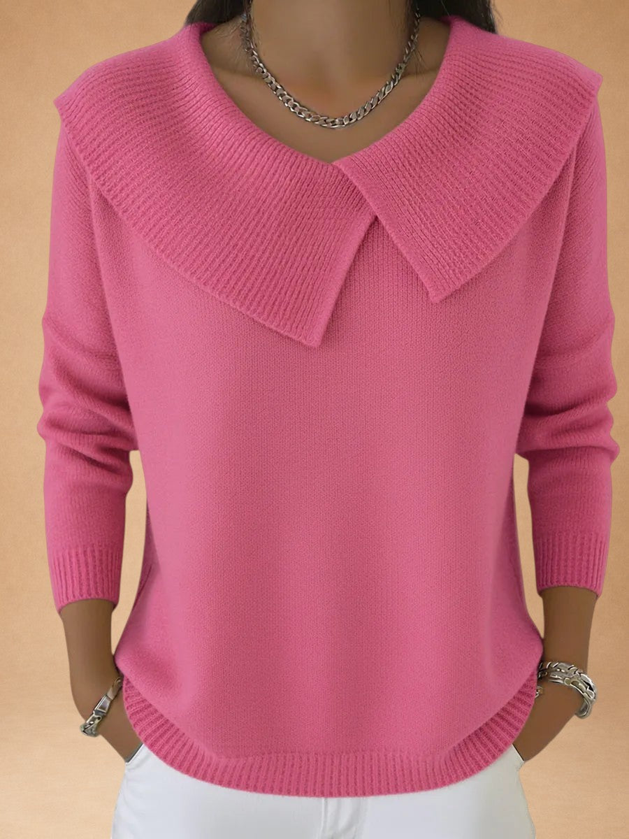 Nikoleta - Warm Sweater with Soft Collar