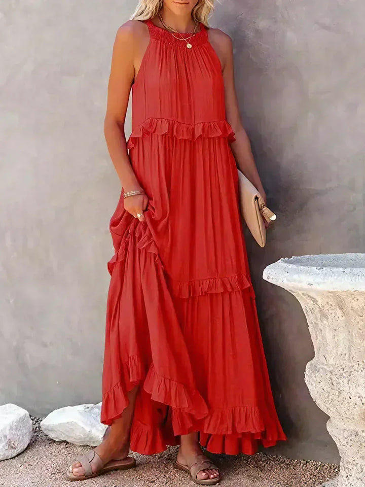 Long Dress in Coral Colour