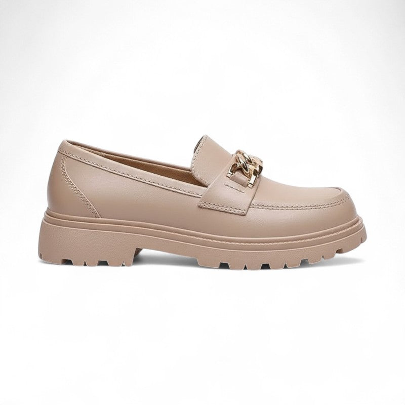 Gold Chain-Embellished Platform Loafers